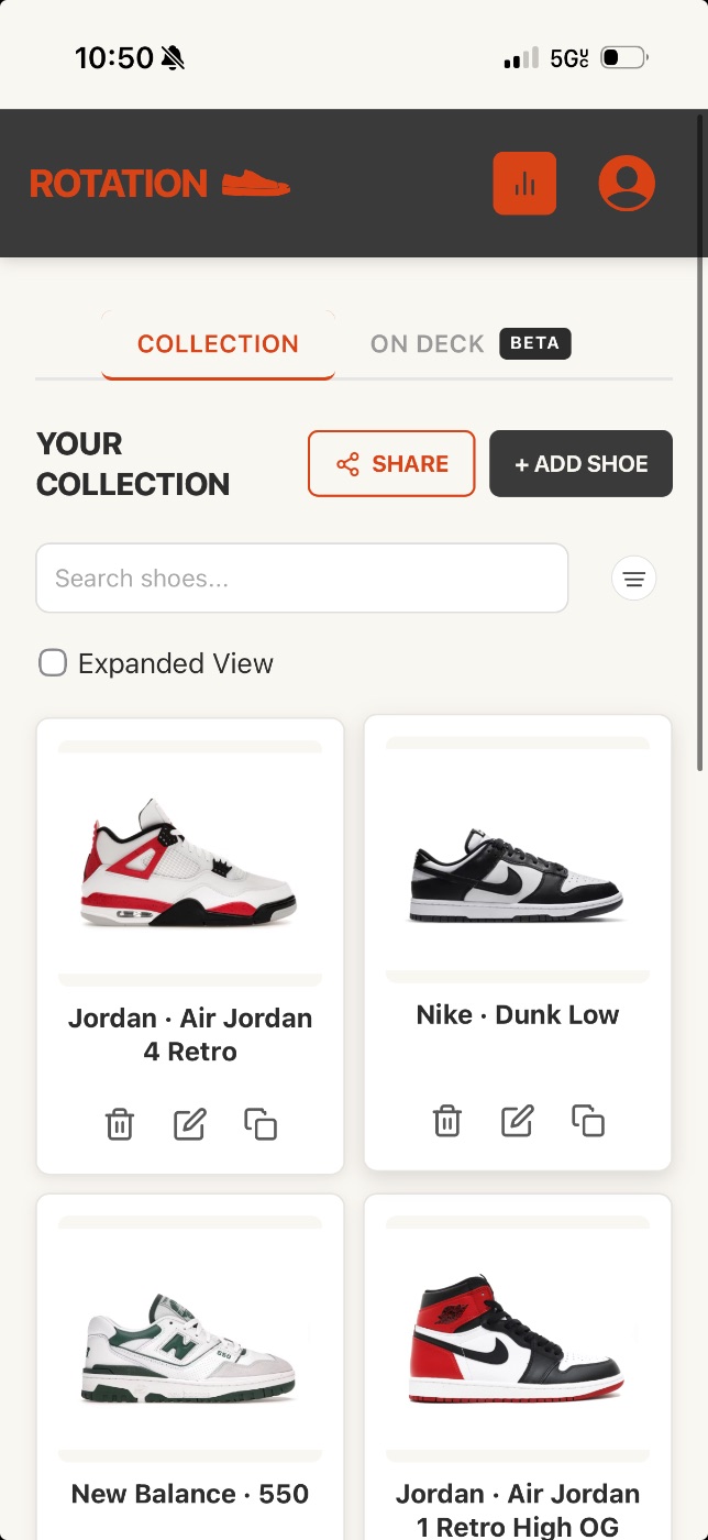 Rotation - Sneaker catalog